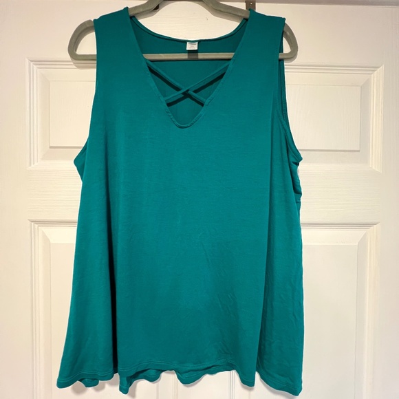 Old Navy Women’s Sleeveless V-Neck Blouse, EUC - teal - XXL - Picture 1 of 4